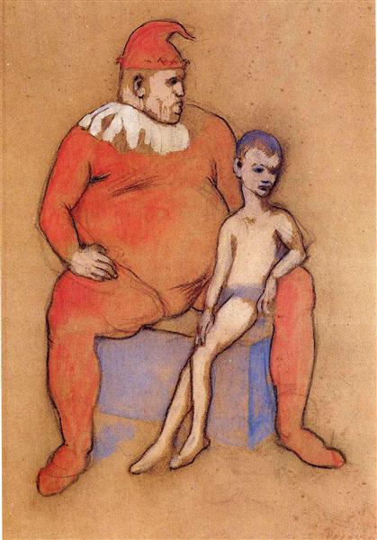 Pablo Picasso Young Acrobat And Clown Bouffon Et Jeune Acrobate